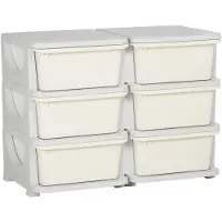 EStore - Speelgoedkast - met Afgeronde randen - 6 laden - Roomwit