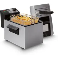 Fritel Frituurpan - A107 - Frietketel met Filterdeksel - Friteuse - Koude Zone - 3-5 Pers. Frituurketel met Kijkvenster - 2400W - 4L