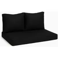 Madison - Loungekussen - Tuinkussen - Palletkussen - Rugkussen - 3-delig - 120cm x 80cm - Eco - Phantom Black - Zwart