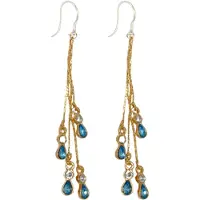 Charme Bijoux Allergie vrije- Oorbellen- Livia- Blauw- Goudkleurig-