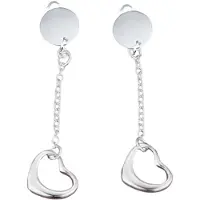 Charme Bijoux Clip oorbellen -open hartje- zilverkleur- geen gaatje- Lang-