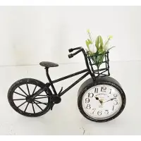 Home - Tafelklok - Bicycle - Fiets met klok - Stil uurwerk - Lang 30 cm Hoog 20cm