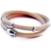 Jolla NIEUW! - dames wikkel armband - zilver - leer - magneetsluiting - bedels - Basic Silver - Vanille