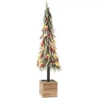 J-Line kerstboom+led kunststof sneeuw groen/ extra large 22x22x95cm