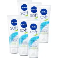 Nivea Soft Bodycrème - Crème voor Lichaam en Gezicht - Hydraterende Gezichtscrème - Voordeelverpakking - 6 x 75 ml