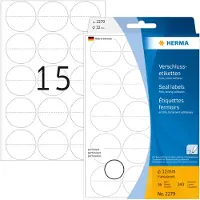 Herma Sluitetiketten geperforeerd Ø 32 mm rond transparant extreem vast hechtend folie - 2 stuks