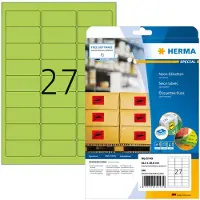 Herma Neonetiketten, A4, 63,5 x 29,6 mm, groen, permanent hechtend - 2 stuks