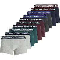 Jack & Jones Boxershorts 'JACSolid' navy / donkergrijs / spar / wijnrood