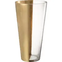 J-Line vaas moa glas transparant/goud 19x19x35cm