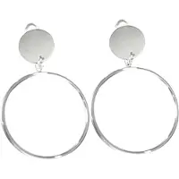Charme Bijoux Clip oorbellen 5 cm zilverkleur