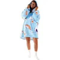 Noony Sushi oversized hoodie deken - Plaids met mouwen - Fleece deken met mouwen - Ultrazachte binnenkant - Hoodie blanket - One size fits all