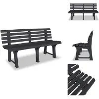 vidaXL Tuinbank 145,5 cm, kunststof, antraciet - Tuinbanken