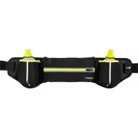 Avento Hardloopriem met 2 Drinkflessen - Addy - Zwart/Fluorgeel