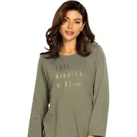 Comtessa Dames Nachthemd 'Five More Minutes' Khaki Groen