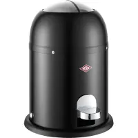 Wesco Mini Master cosmetica-emmer in de kleur matzwart, gepoedercoat staalplaat, inhoud 6 liter, kunststof binnenemmer, voetpedaal