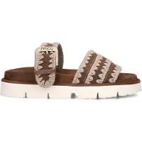 Mou Dames Slippers Bio Sandal Buckle Strap - Bruin - Maat 40