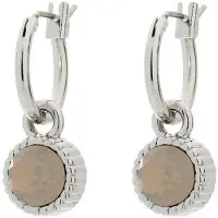 Biba Oorhangers Zilver met gekleurde steen Light Grey Opal