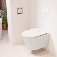 Mondiaz LAVIE hangend toilet single fire rimless diepspoel Linen, Toiletzitting met quick-release & softclose Linen