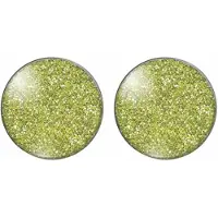 Charme Bijoux Clip oorbellen spikkel groen 2 cm