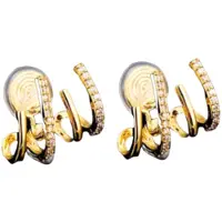 Charme Bijoux klem Oorbellen - strass - goudplating- geen gaatje-