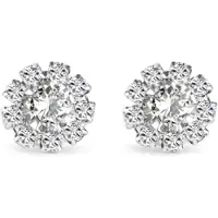 Charme Bijoux Magneet oorbellen strass zilverkleur 10 mm