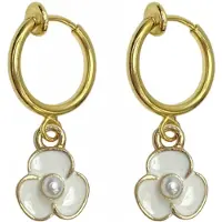 Charme Bijoux Klem oorbellen -Carola- wit -Synthetische parel -goudkleurig-geen gaatje-