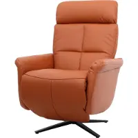 Mendler Relaxfauteuil -L10, design TV-fauteuil TV-fauteuil relaxfauteuil, draaibare relaxfunctie, volledig leer ~ terracotta-bruin