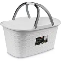 Stefanplast Heupwasmand 'Elegance' - 35 Liter - Wasmand met handgrepen - Wit