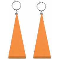 Charme Bijoux Klem oorbellen Saheli- Oranje -hout-geen gaatje-