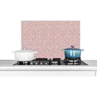 KitchenYeah - Spatscherm keuken - Roze - Wit - Stippen - Patroon - Design - Keuken - Spatwand - Achterwand - Spatscherm - 60x40 cm