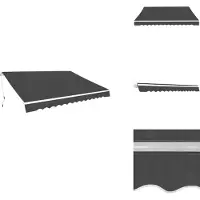 vidaXL Luifel - Luifels - Knikarmscherm - Knikarmschermen - Luifel handmatig uittrekbaar 350 cm antraciet