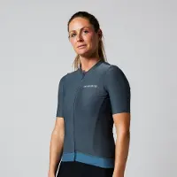 Acelera Essential Wielershirt | Fietsshirt Dames Korte Mouw | Wielrenshirt | Fietskleding | Grijs | Maat L