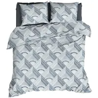 Romanette Dekbedovertrek Pantheon Blauw / Grijs Katoen-260 x 200 / 220 cm | Extra Breed