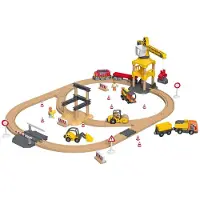 Playtive Houten treinbaan (Houten spoorwegbouwplaats)