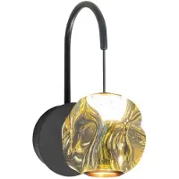 Highlight Wandlamp Melina zwart met amber glas