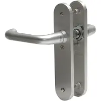 Nemef 3253 B Beslag kortschild afgerond | D kruk-kruk | beslagset | geveerd | krukstift 8mm | F1 aluminium | Blind-blind | links en rechts - 9325302000