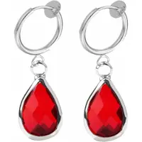 Charme Bijoux Klem oorbellen -Ampala -zilverkleur- rood-geen gaatje-