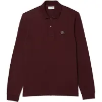 Lacoste Classic Fit Poloshirt lange mouw wijnrood, Effen