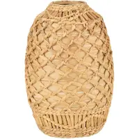 J-Line vaas rieten bamboe naturel medium 24x24x37cm