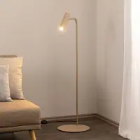 Luminex Vloerlamp Axion, crème / amber, Woon-/ Eetkamer, metaal, Modern, vloerlamp