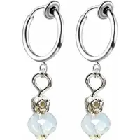 Charme Bijoux Klem oorbellen- zilverkleur -wit-geen gaatje-