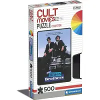 Clementoni 35109 Cult Movies Blues Brothers 500 stukjes, Made in Italy, legpuzzel voor volwassenen, veelkleurig, medium