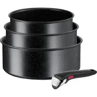 Tefal Ingenio L39996, pannenset, zwart, aluminium, met antiaanbaklaag, zwart, met temperatuurindicator