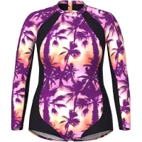 Ulla Popken Badpak lila / oranje / zwart