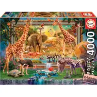 Educa - puzzel jungle - 4000 stukjes - kleurrijk dierenrijk.