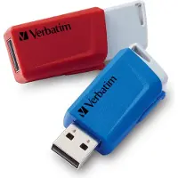 Verbatim V Store N CLICK USB-stick 32 GB Rood, Blauw 49308 USB-A 3.2 Gen 1