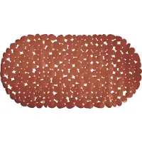 MSV Douche/bad anti-slip mat - badkamer - pvc - terracotta - 35 x 68 cm - Badmatjes