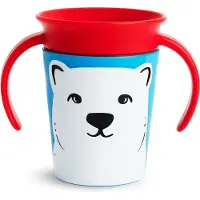 Munchkin Miracle 360 Drinkbeker - WildLove Trainer Cup - Anti-Lek 360° Cup - Oefenbeker voor Baby en Kind - 177ml - IJsbeer Editie