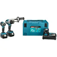 Makita DLX2550TJ 18v Combiset DHP492 (Klop)boor-/schroefmachine + DTD153 Slagschroevendraaier (3x 5.0Ah accu en lader) in Mbox - DLX2550TJ