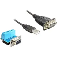 DeLOCK USB-A (m) naar 9-pins SUB-D met moeren (m) seriële RS422/RS485 adapter / FTDI chip / incl. terminal block - 0,80 meter